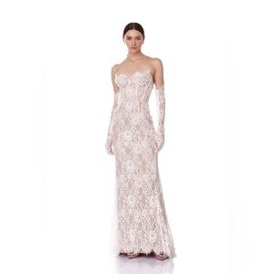 NWOT BRONX AND BANCO Kiera White Strapless Gown